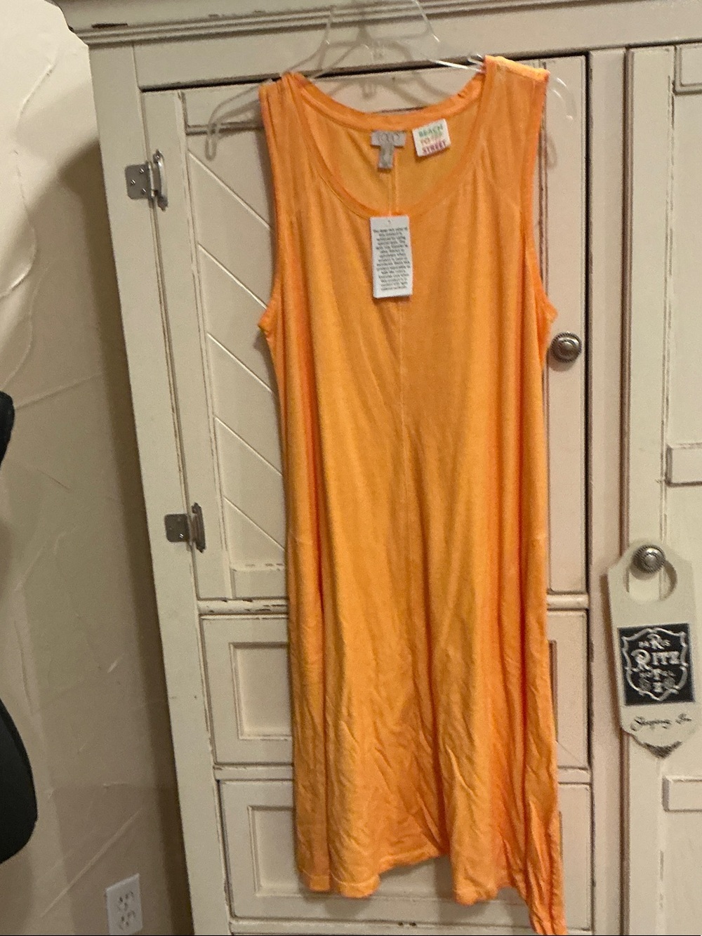 LOGO by Lori Goldstein Sleeveless Orange Maxi Dress